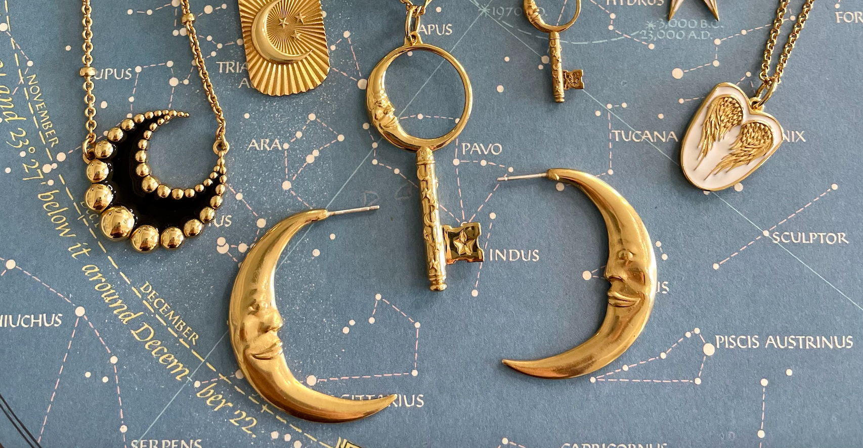 Sun - Moon - Star Earrings