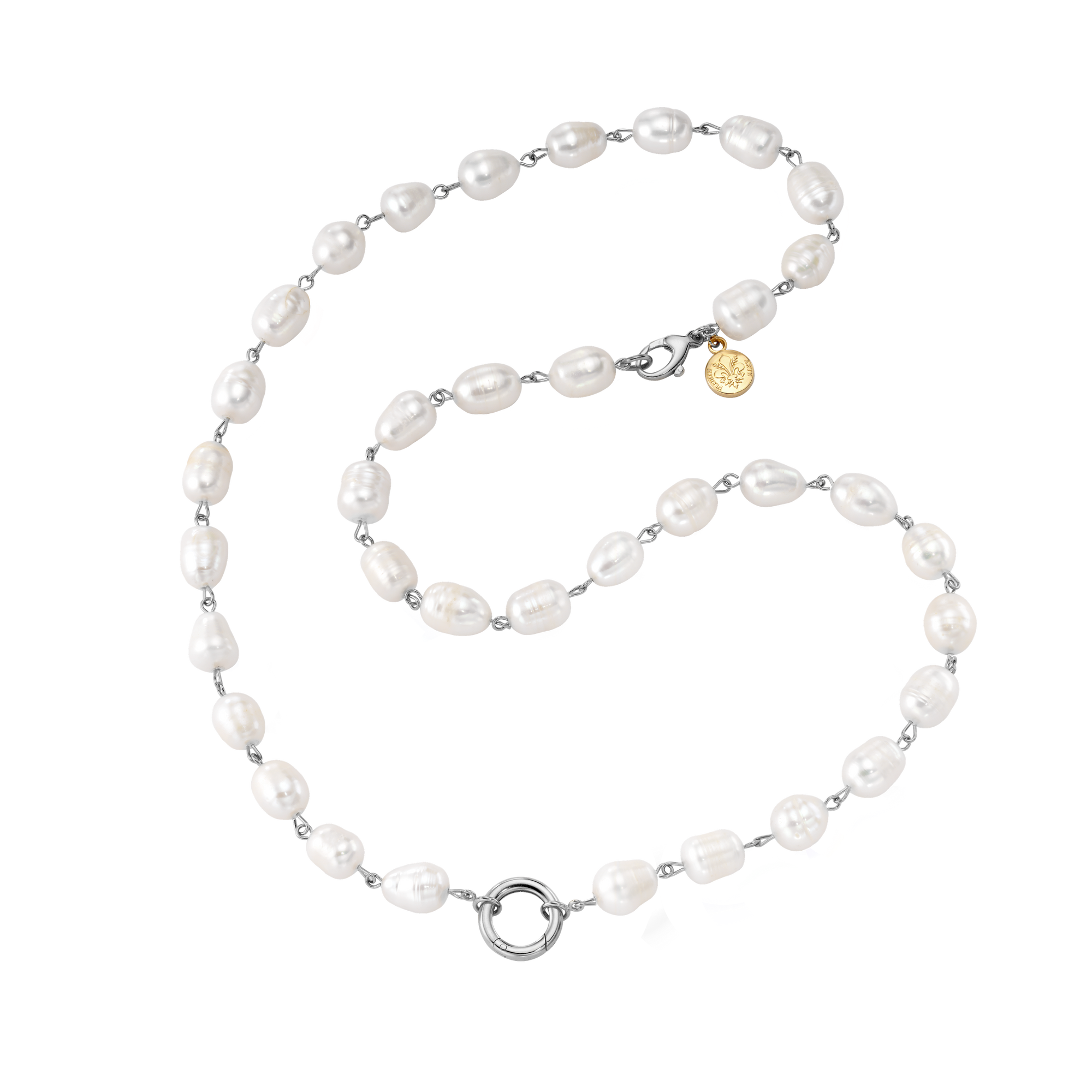 Inspired Essentials Pearl Loop Charm Necklace - 24"