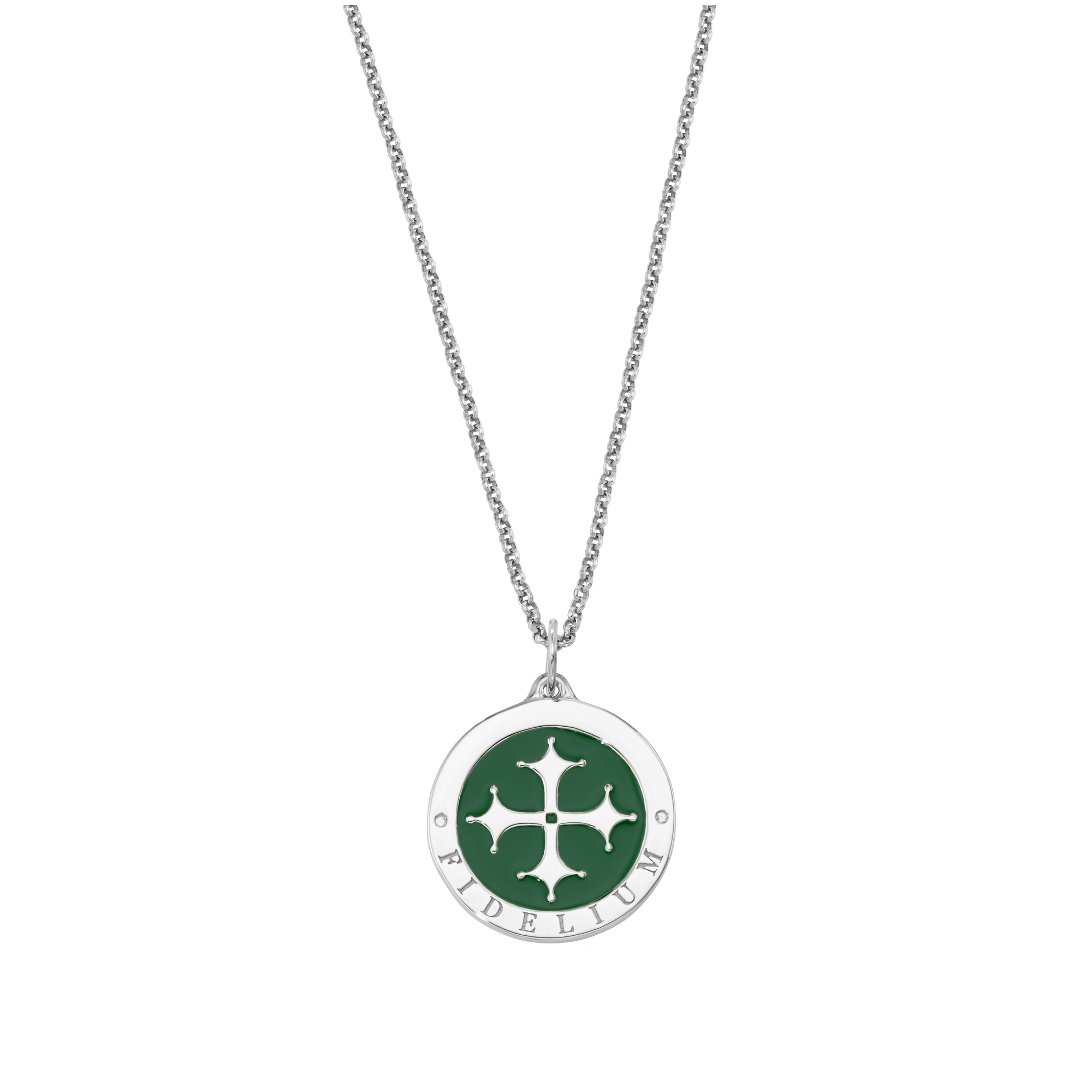 Maltese Cross Enamel Medallion Necklace