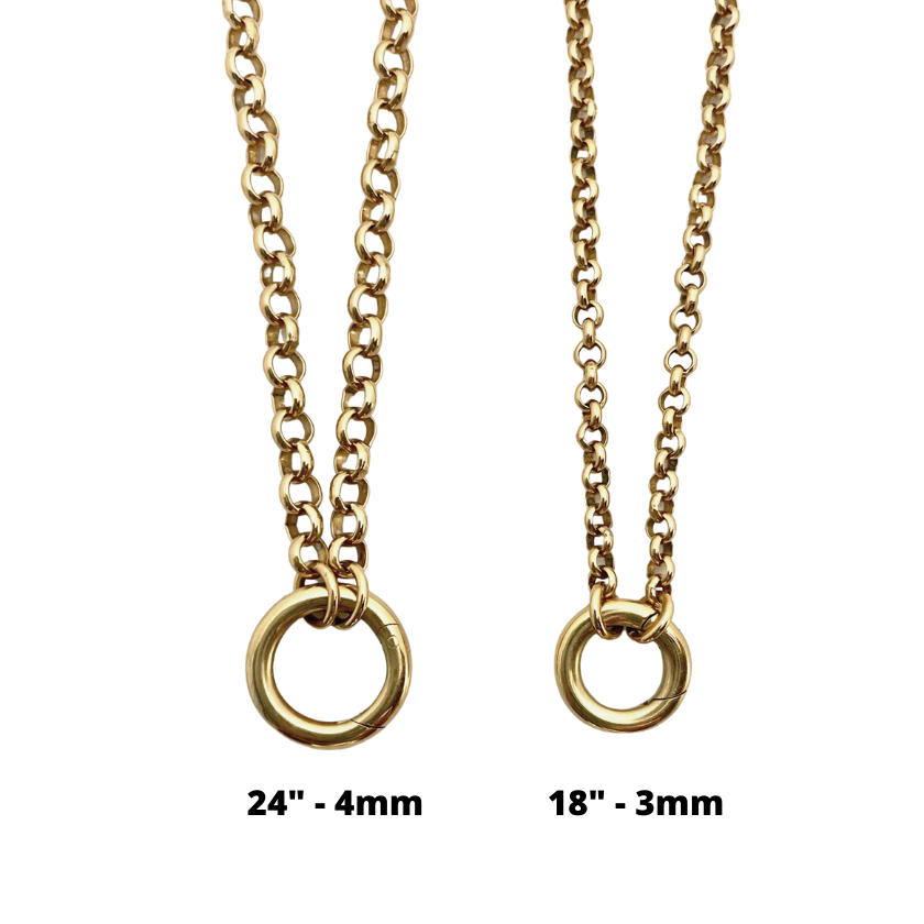 Rolo Loop Charm Necklace - 24&quot;