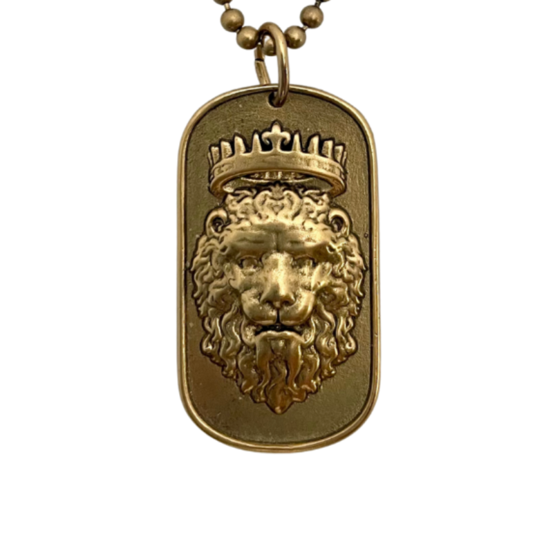 Lion Mini Dog Tag Charm