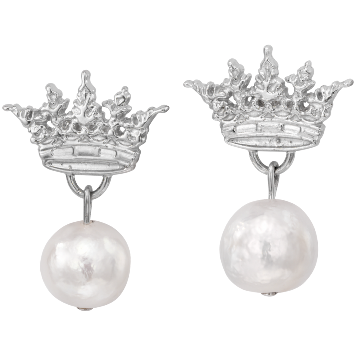 Acanthus Crown Pearl Drop Earrings
