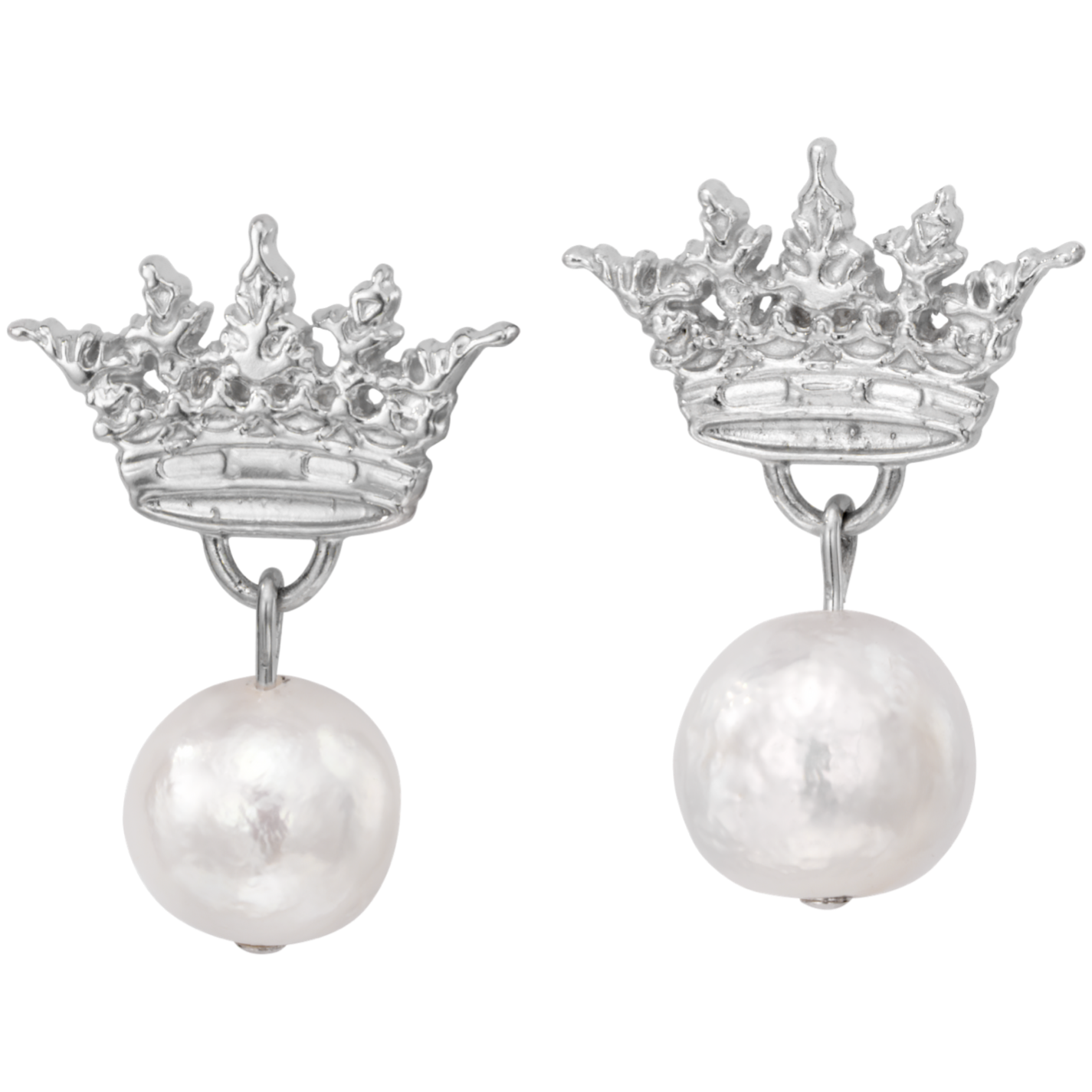 Acanthus Crown Pearl Drop Earrings