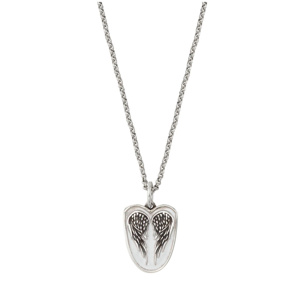 Angel Wing Enamel Shield Necklace