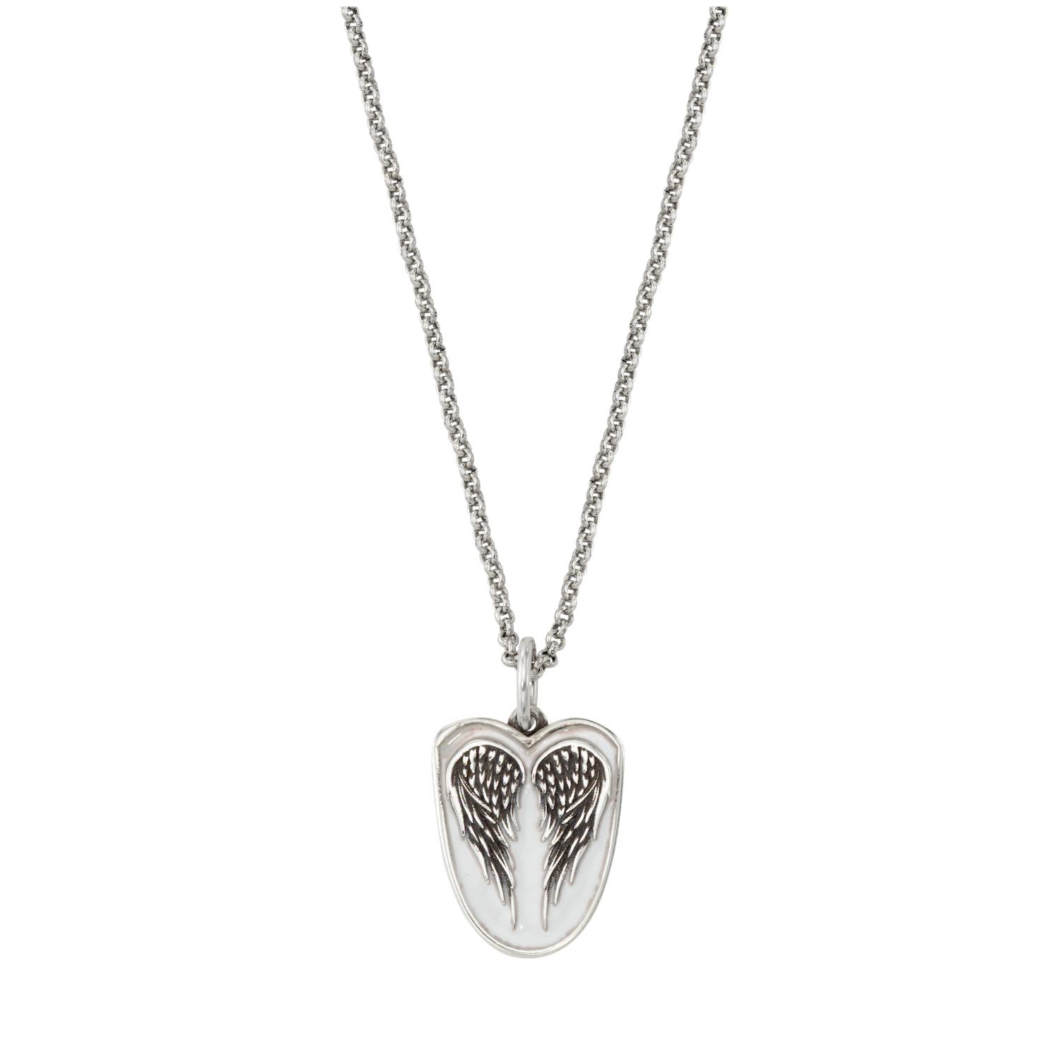 Angel Wing Enamel Shield Necklace