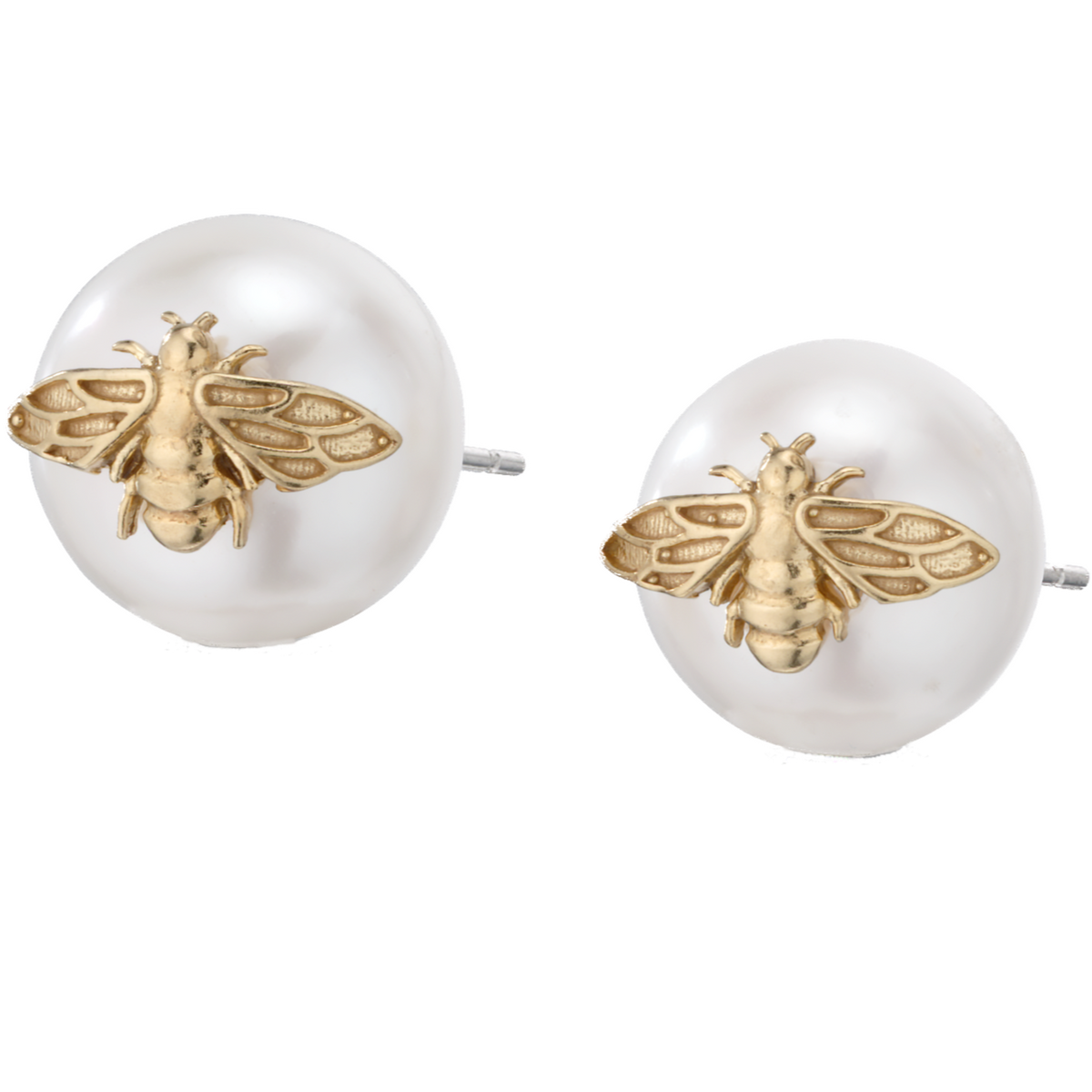 Bee Pearl Stud Earrings