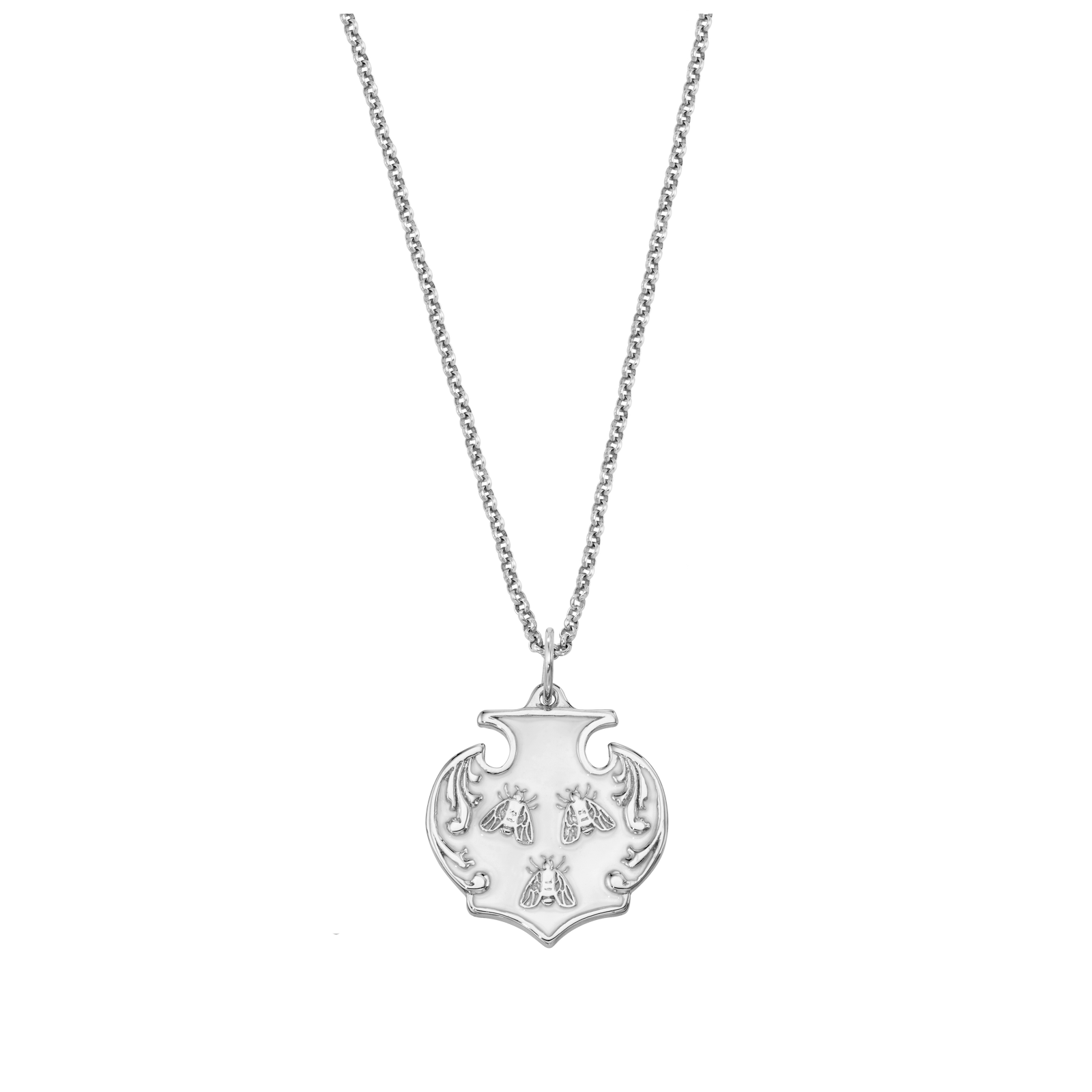 Bee Enamel Shield Necklace