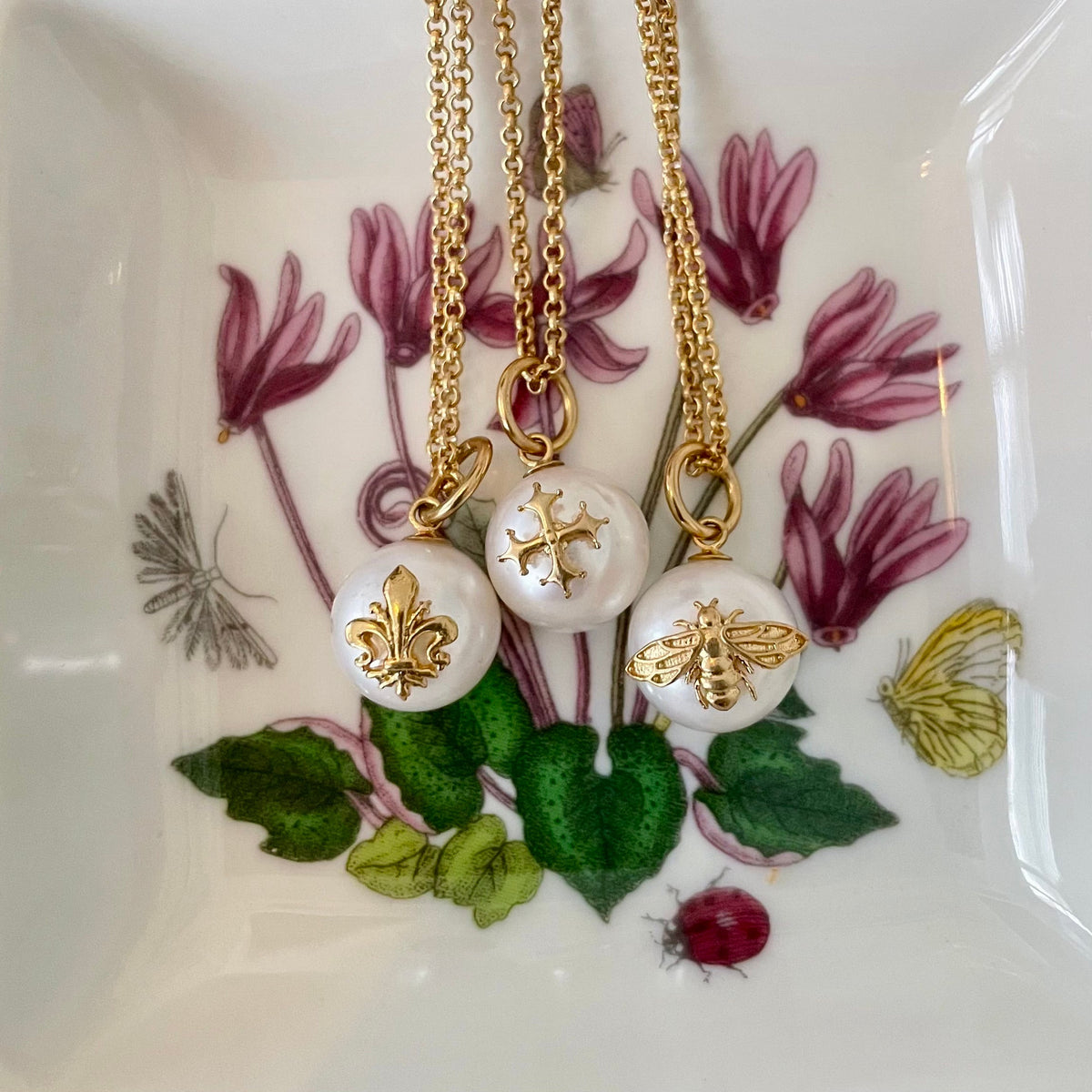 Fleur De Lis Pearl Necklace