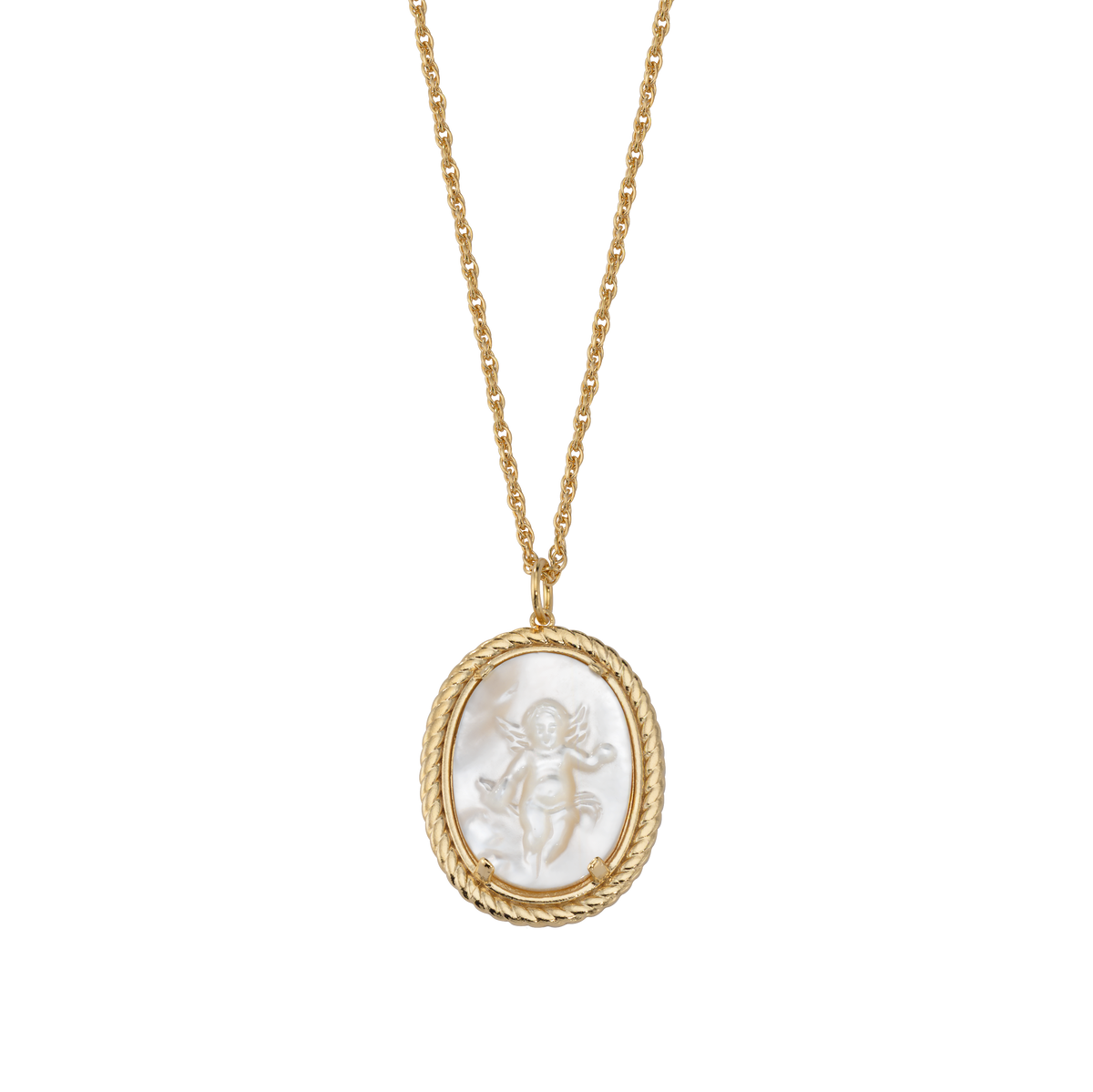 Cherub Cameo Pendant Necklace