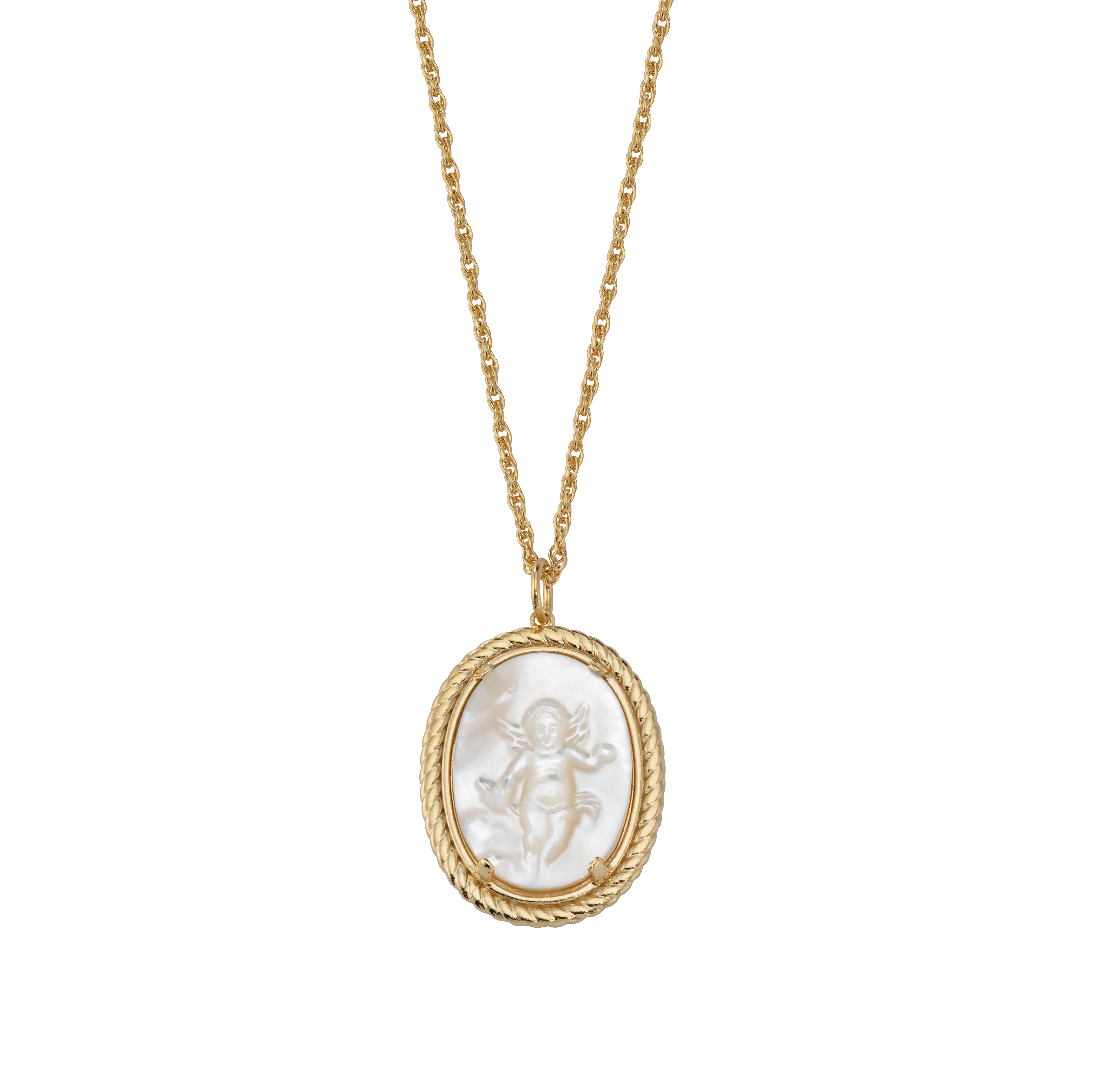 Cherub Cameo Pendant Necklace