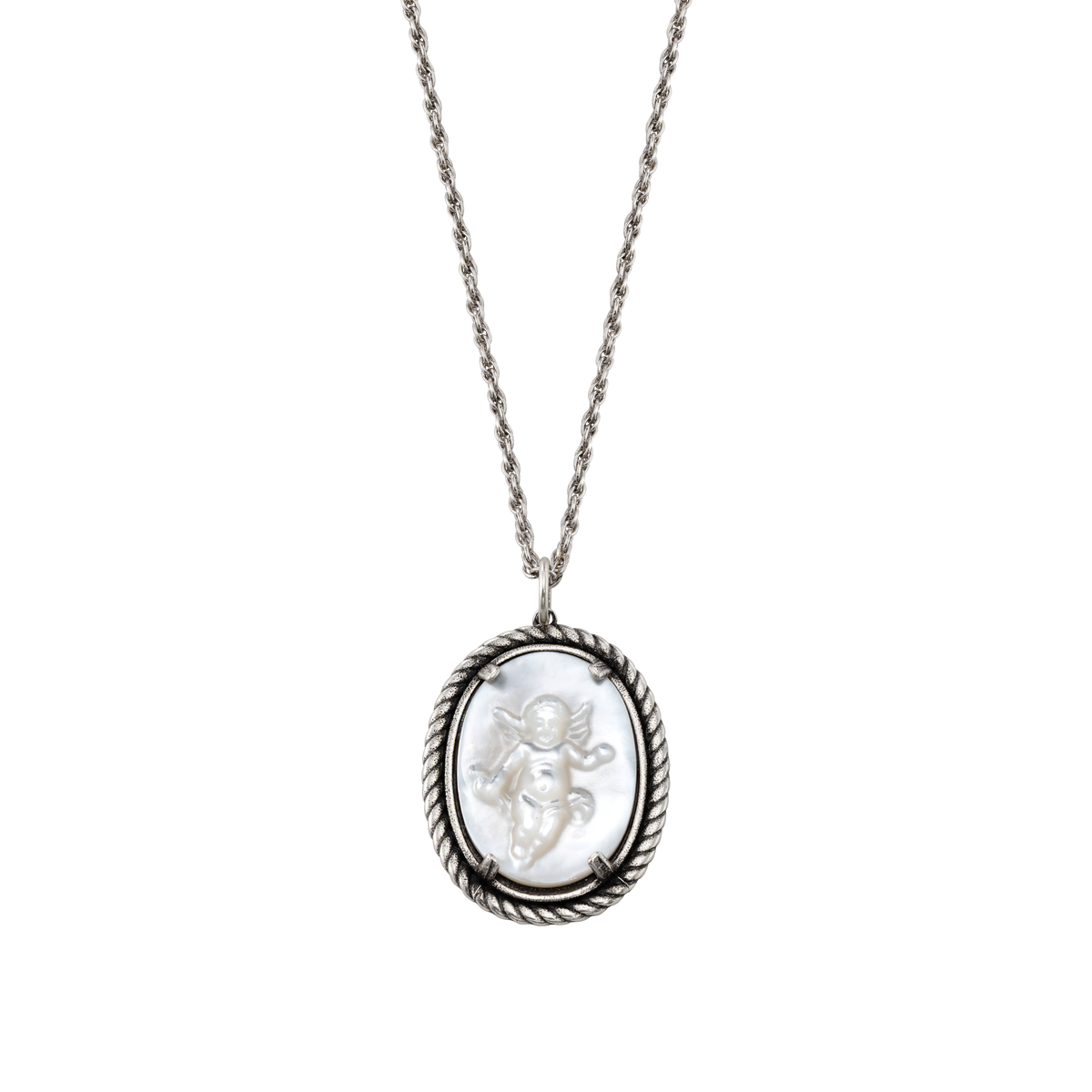 Cherub Cameo Pendant Necklace