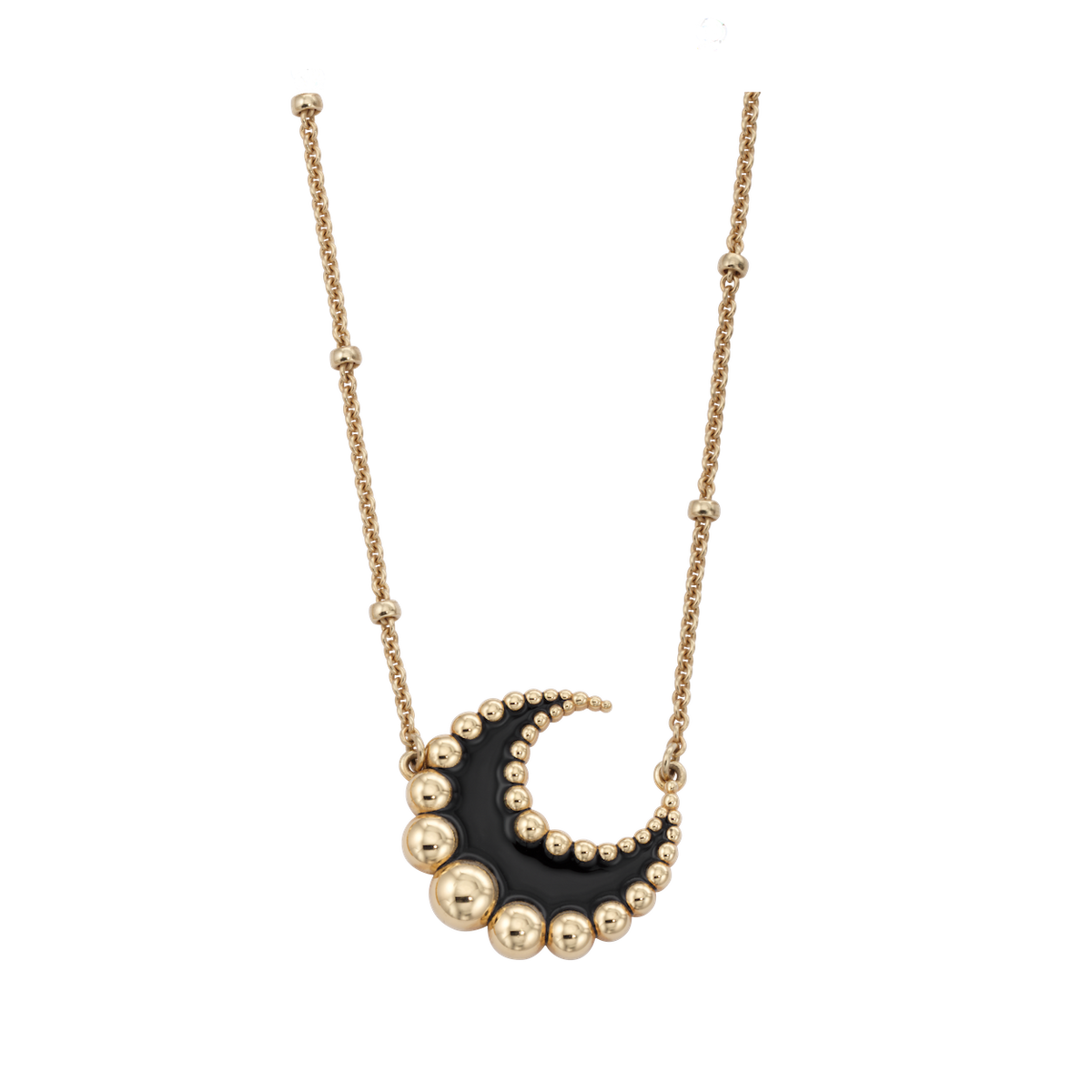 Crescent Moon Enamel Necklace