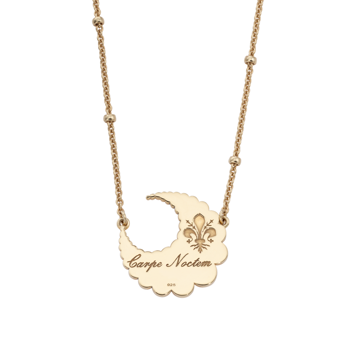 Crescent Moon Enamel Necklace