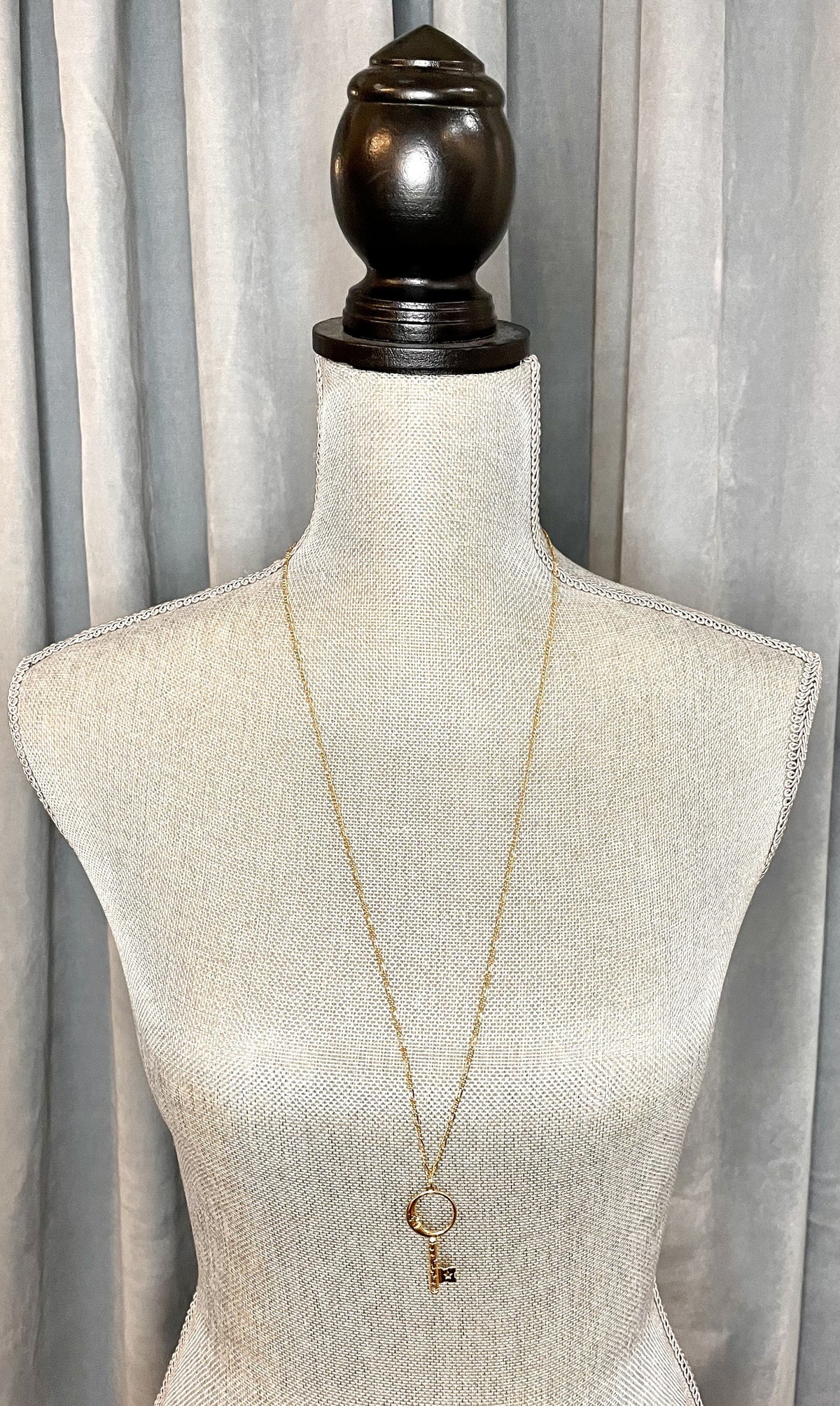 Crescent Moon Key Charm - Large