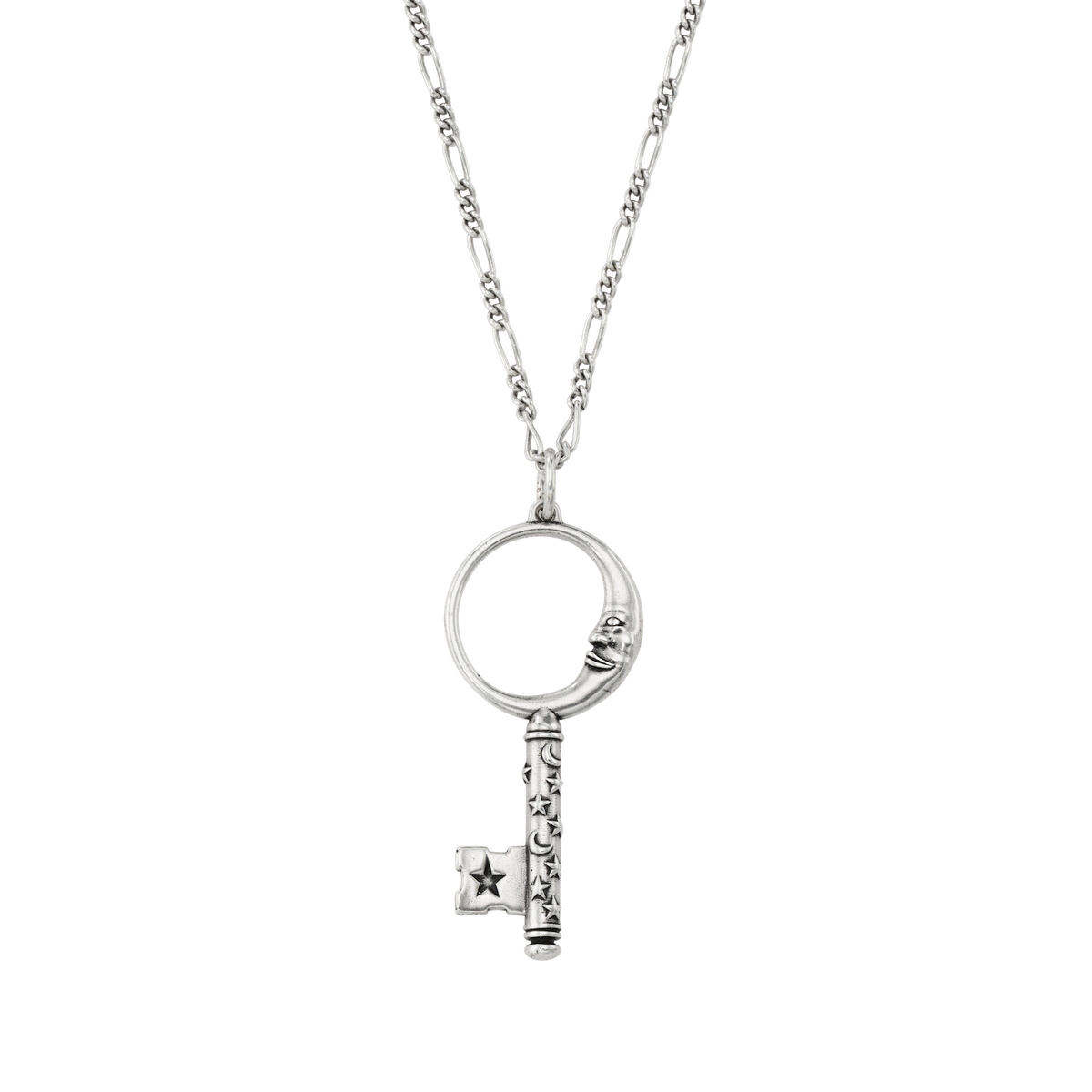 Crescent Moon Key Necklace - Large