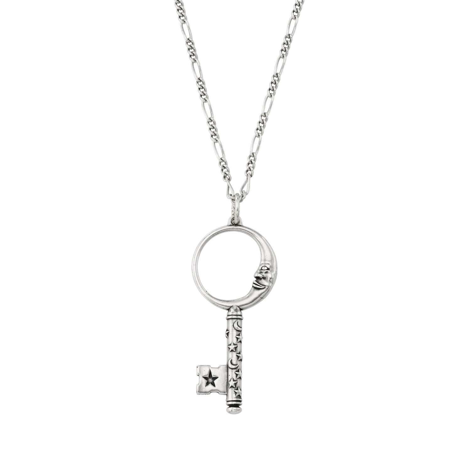 Crescent Moon Key Necklace - Large