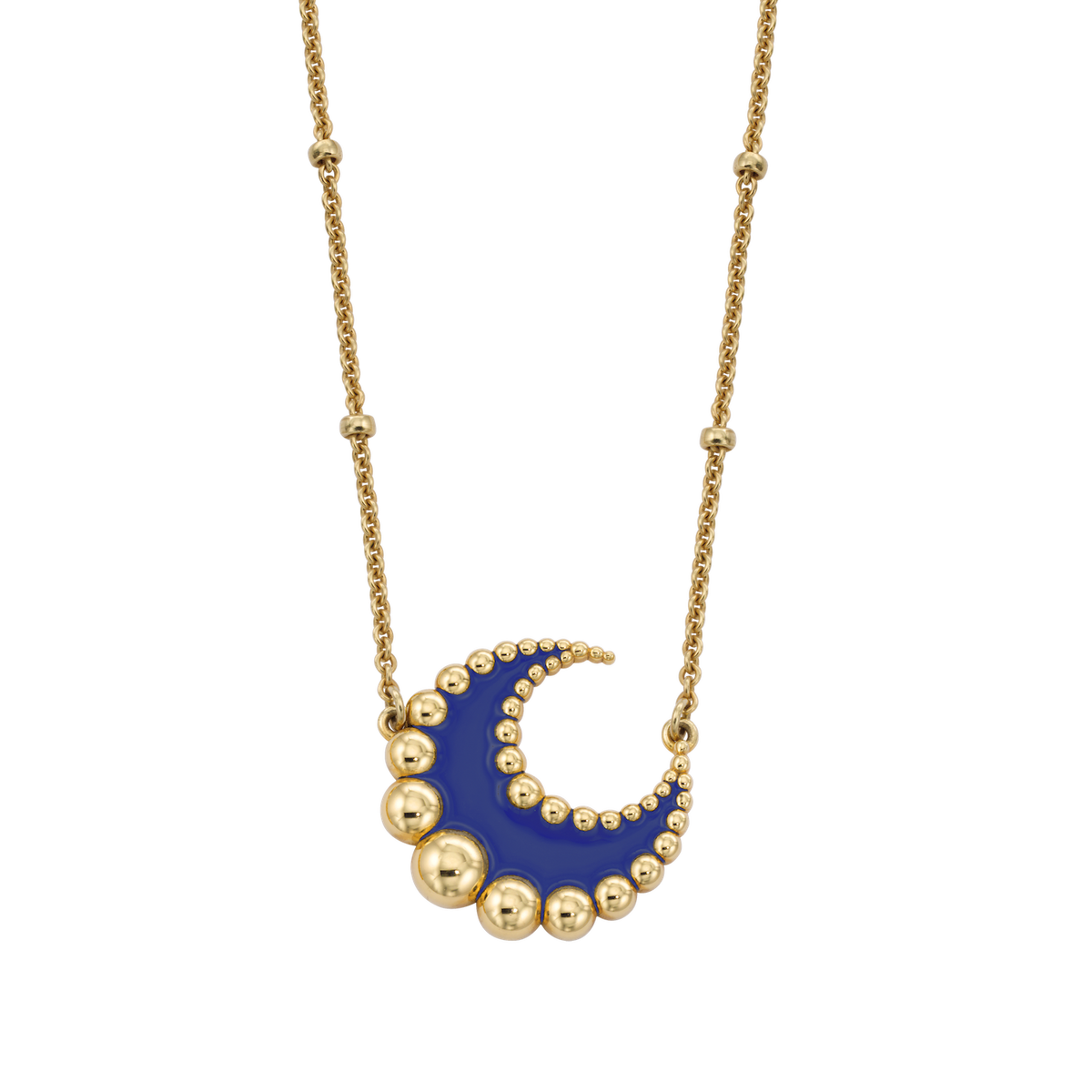 Crescent Moon Enamel Necklace