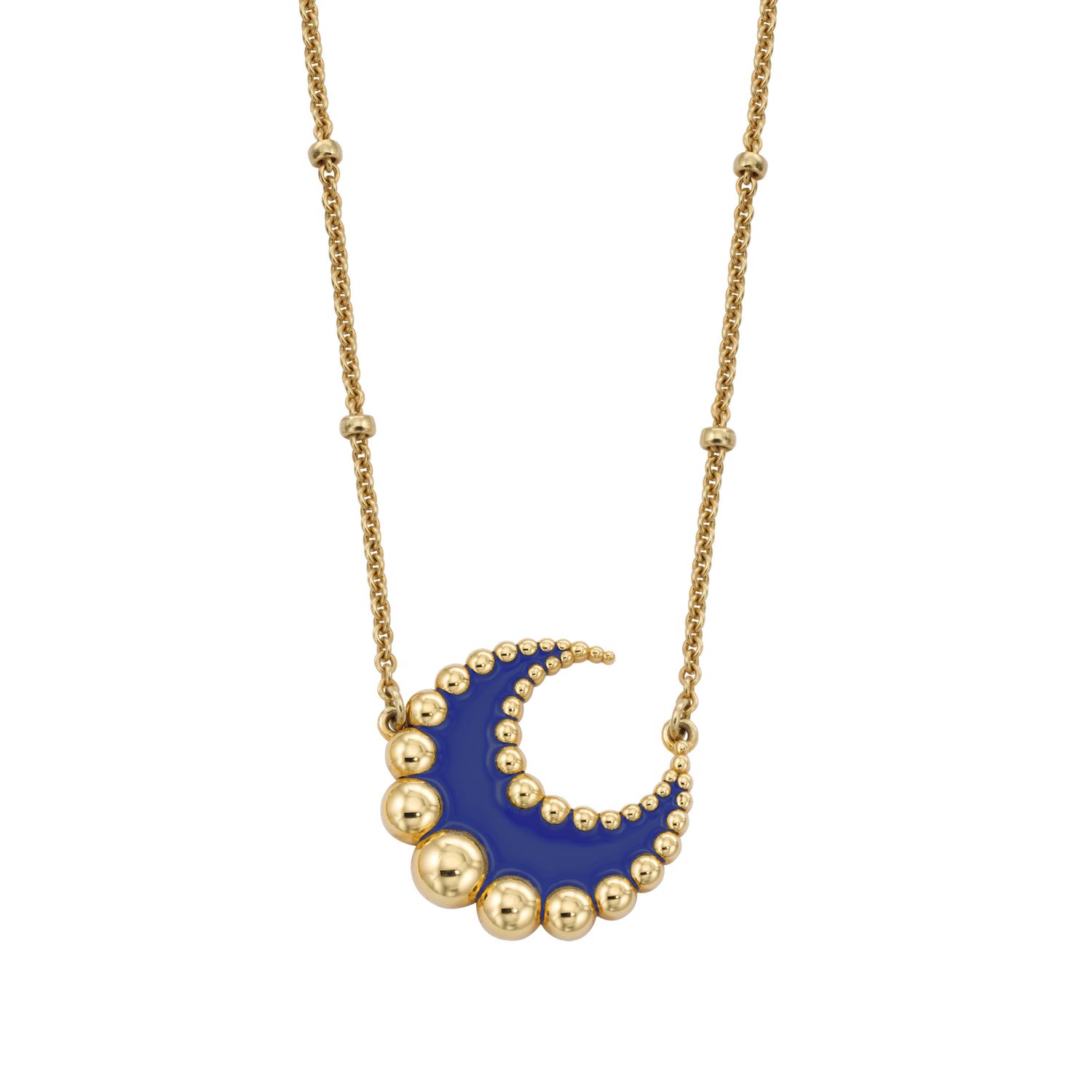 Crescent Moon Enamel Necklace