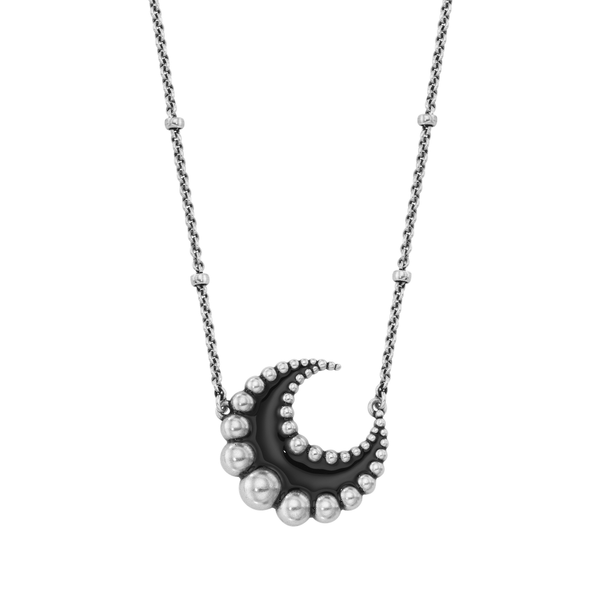 Crescent Moon Enamel Necklace