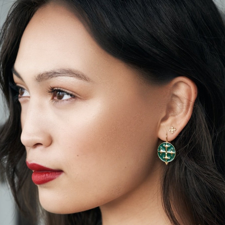 Maltese Cross Stud Earrings