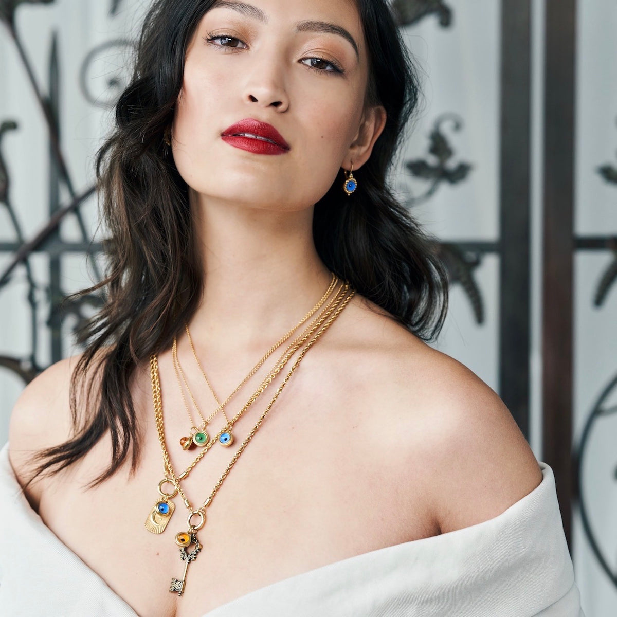 Inspired Essentials Rope Chain Loop Charm Necklace - 24&quot;