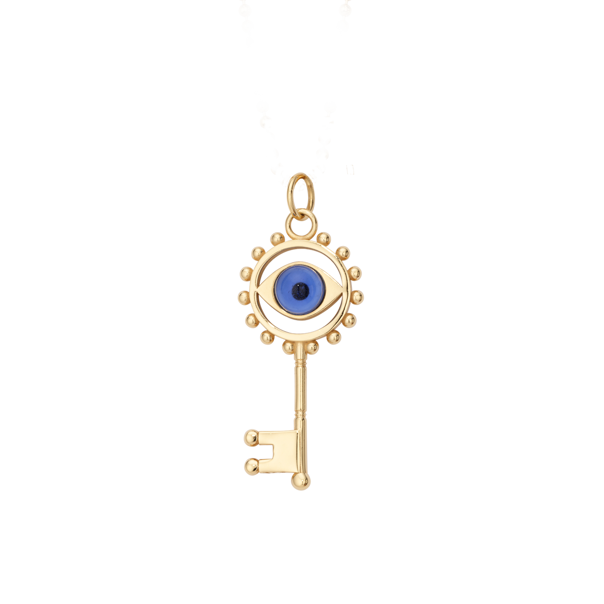 Evil Eye Cabochon Key Charm