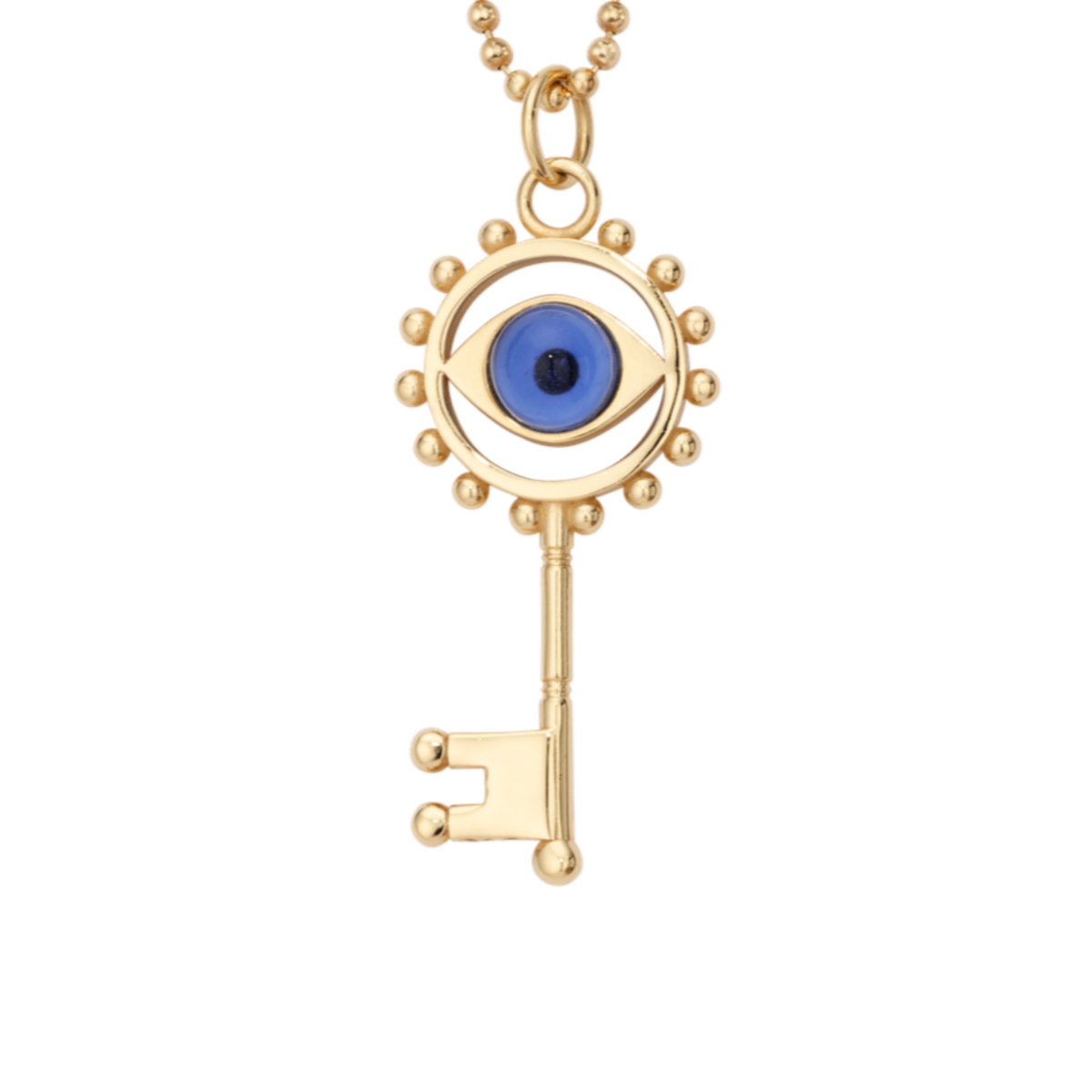 Evil Eye Cabochon Key Charm