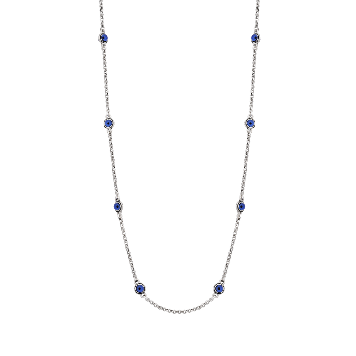 Evil Eye Cabochon Station Necklace