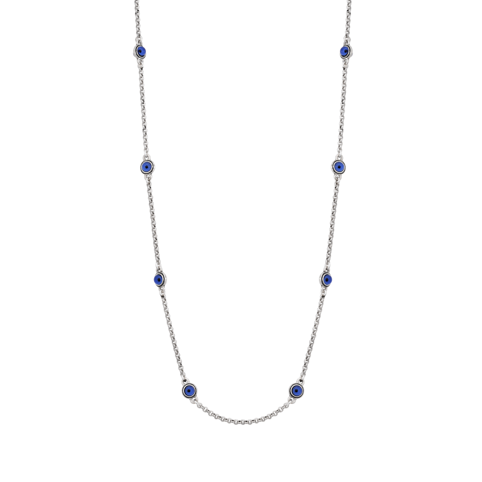 Evil Eye Cabochon Station Necklace