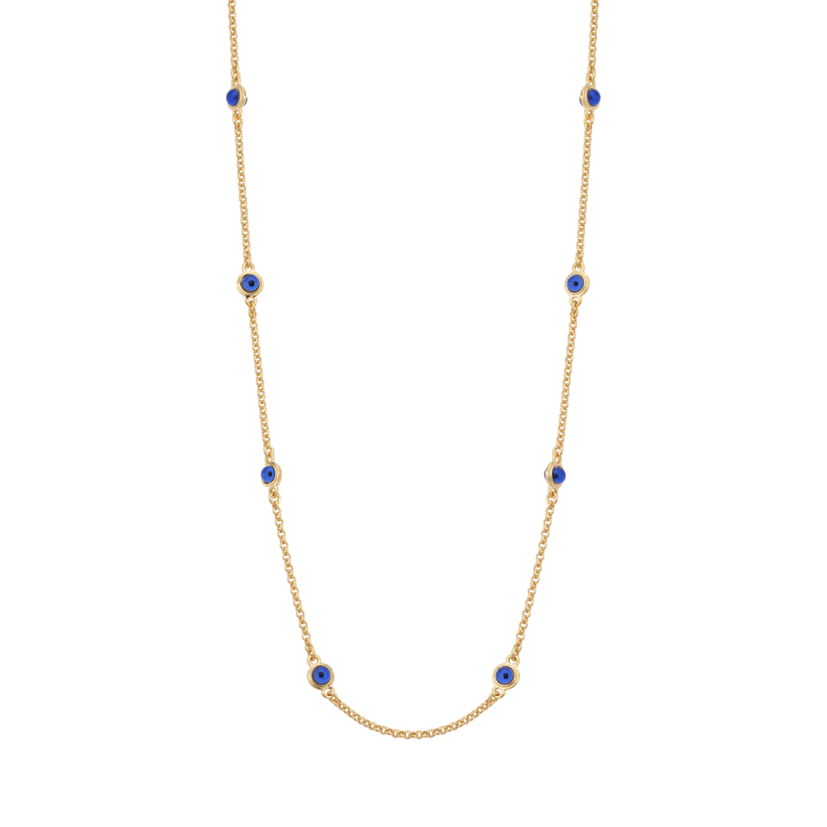 Evil Eye Cabochon Station Necklace