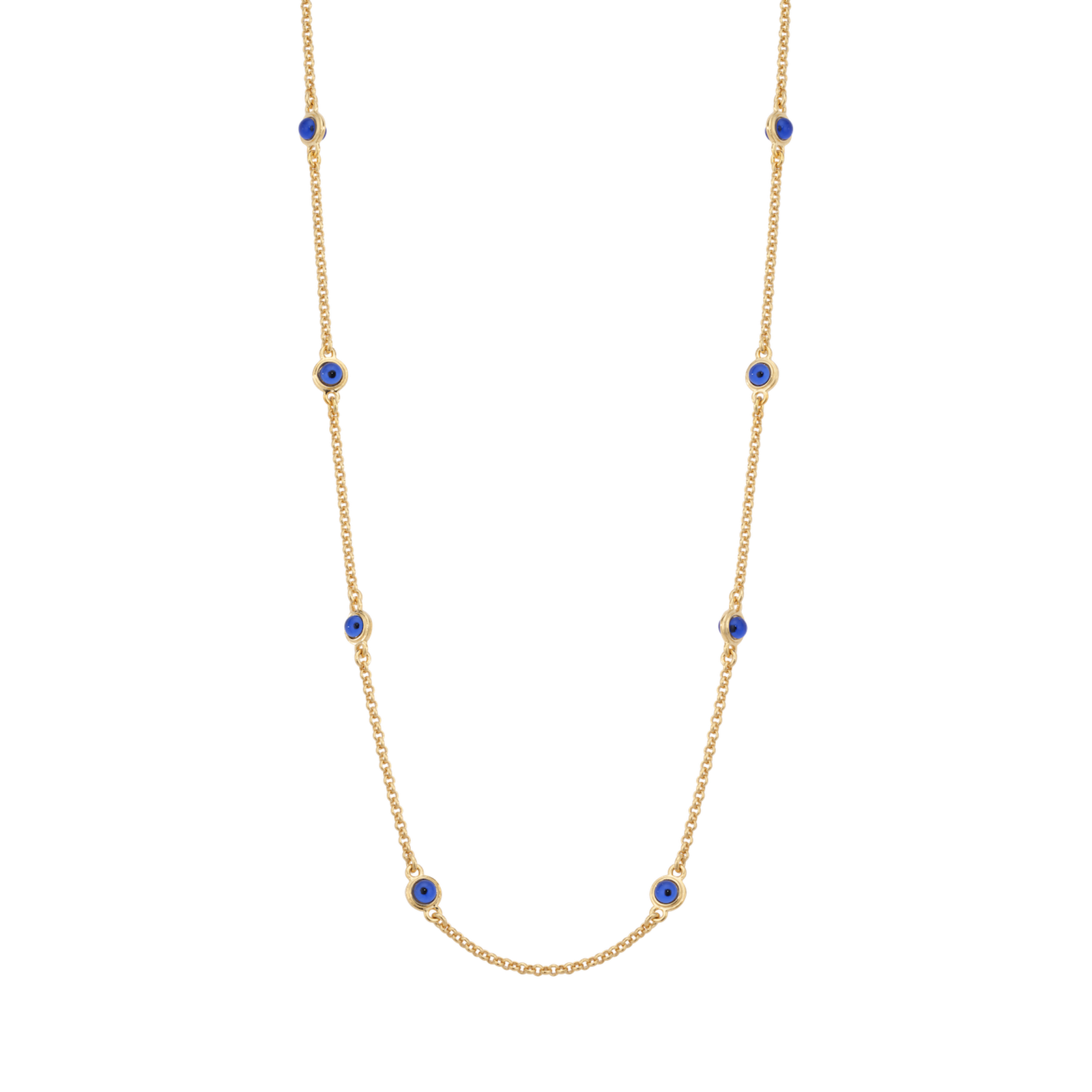 Evil Eye Cabochon Station Necklace