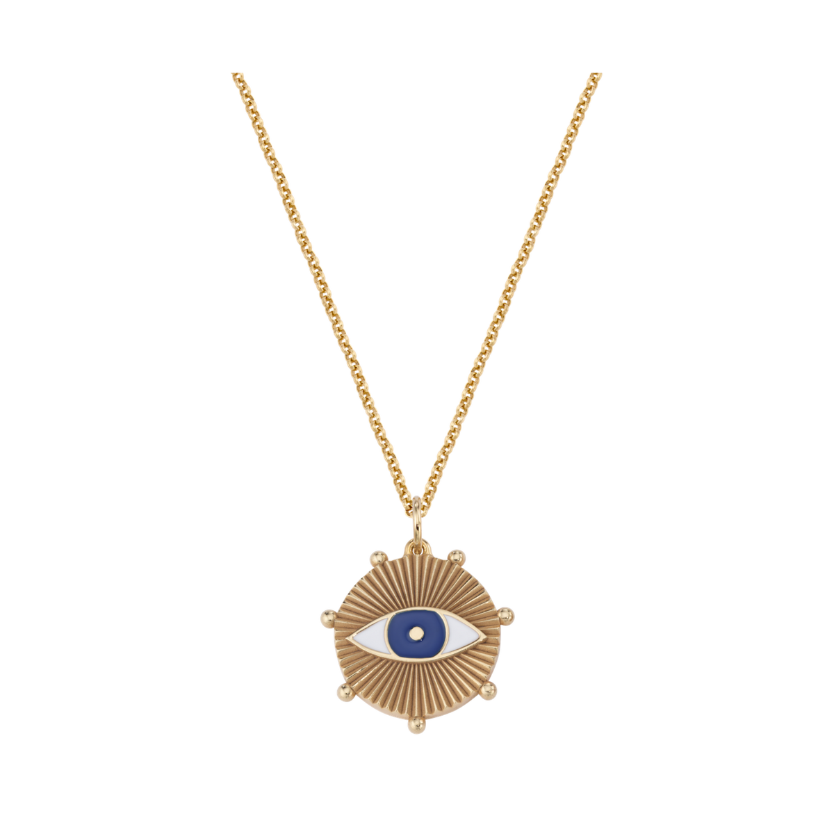 Evil Eye Enamel Medallion Necklace