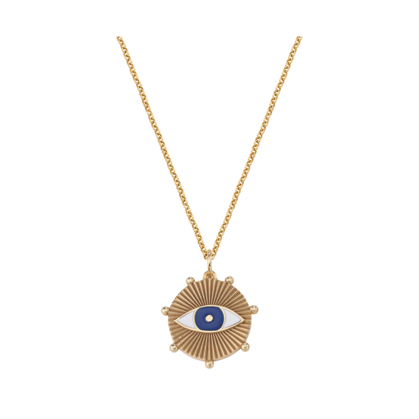 Evil Eye Enamel Medallion Necklace