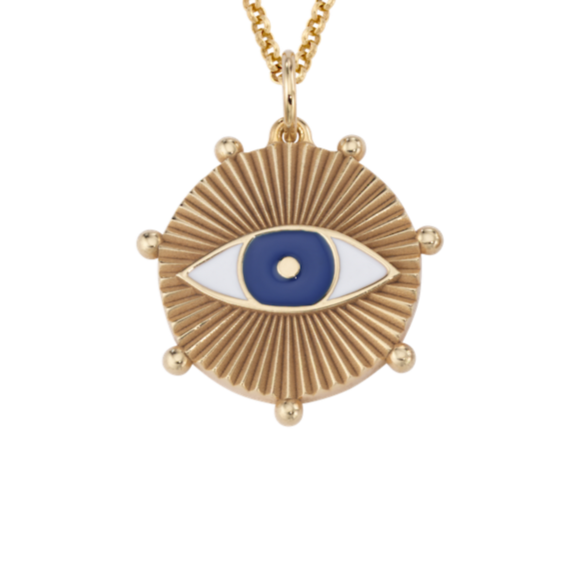 Evil Eye Enamel Medallion Charm