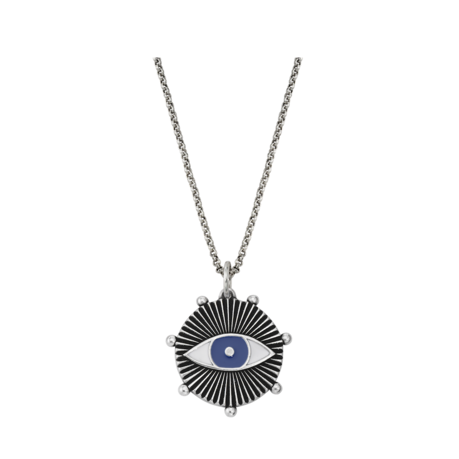 Evil Eye Enamel Medallion Necklace