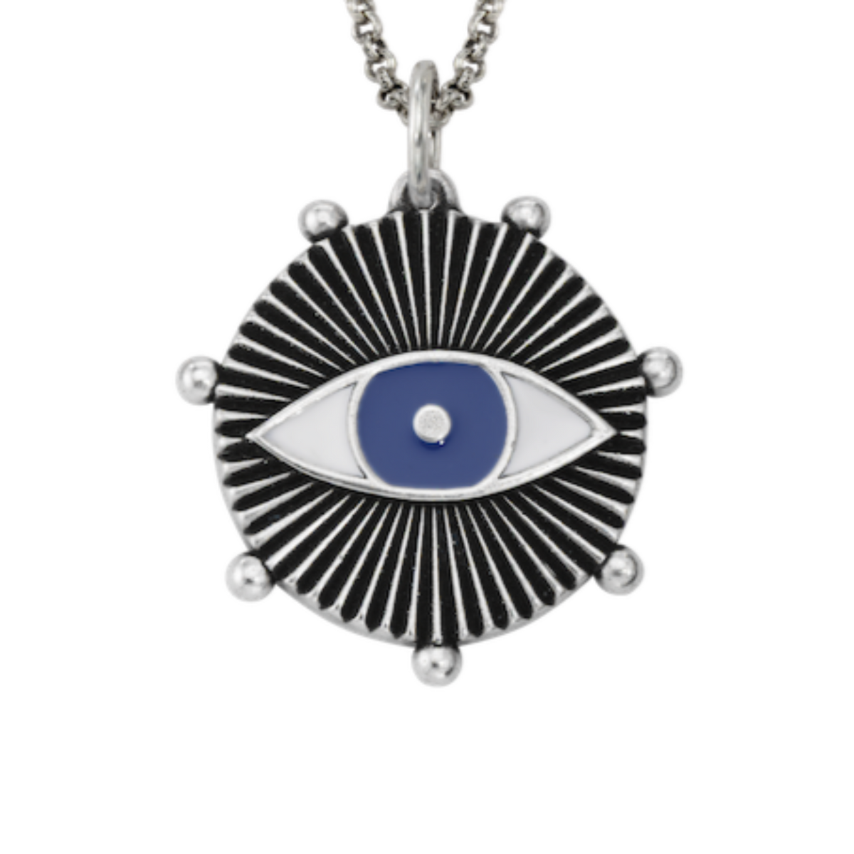 Evil Eye Enamel Medallion Charm
