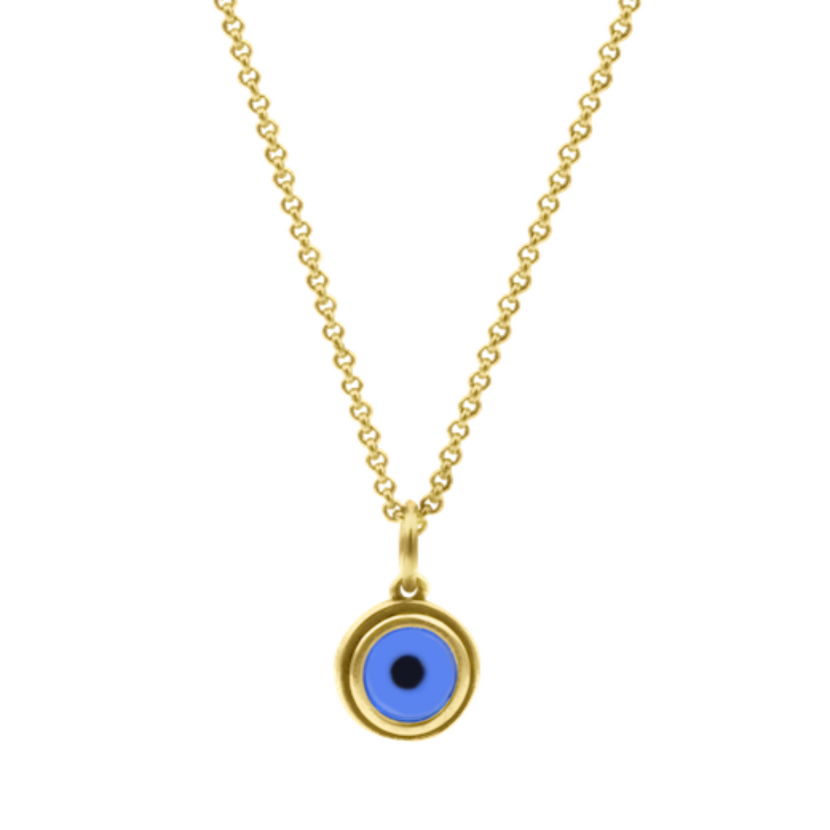 Evil Eye Cabochon Charm Necklace