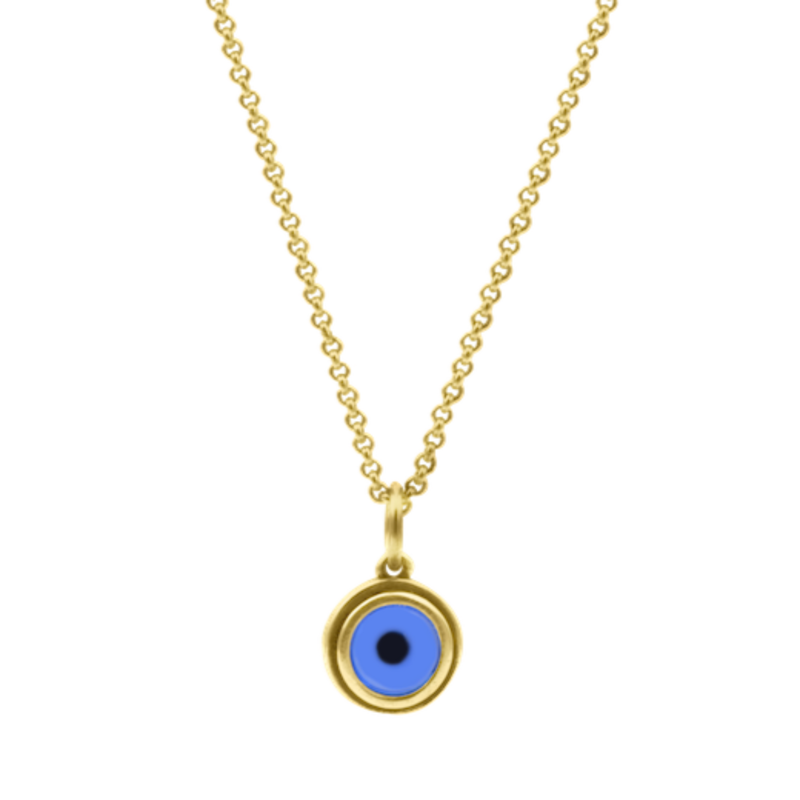 Evil Eye Cabochon Charm Necklace