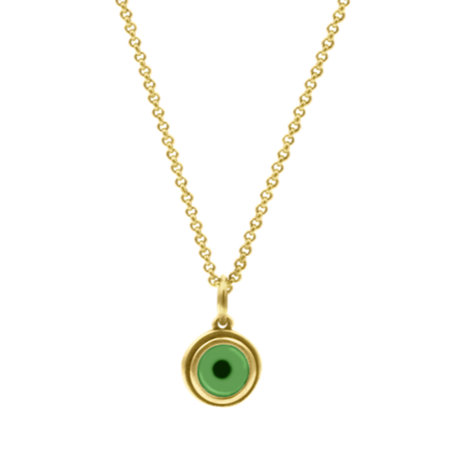 Evil Eye Cabochon Charm Necklace
