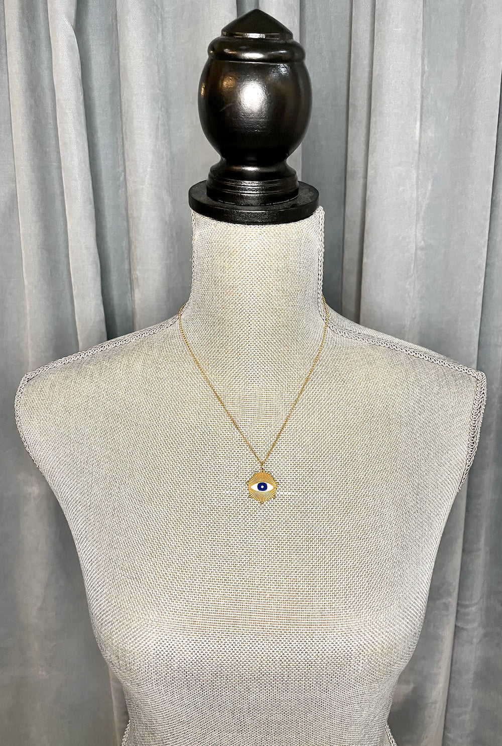 Evil Eye Enamel Medallion Necklace