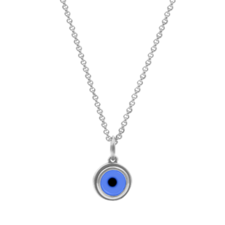 Silver Evil Eye Necklace | Quatrefoil Gothic Window Pendant Necklace