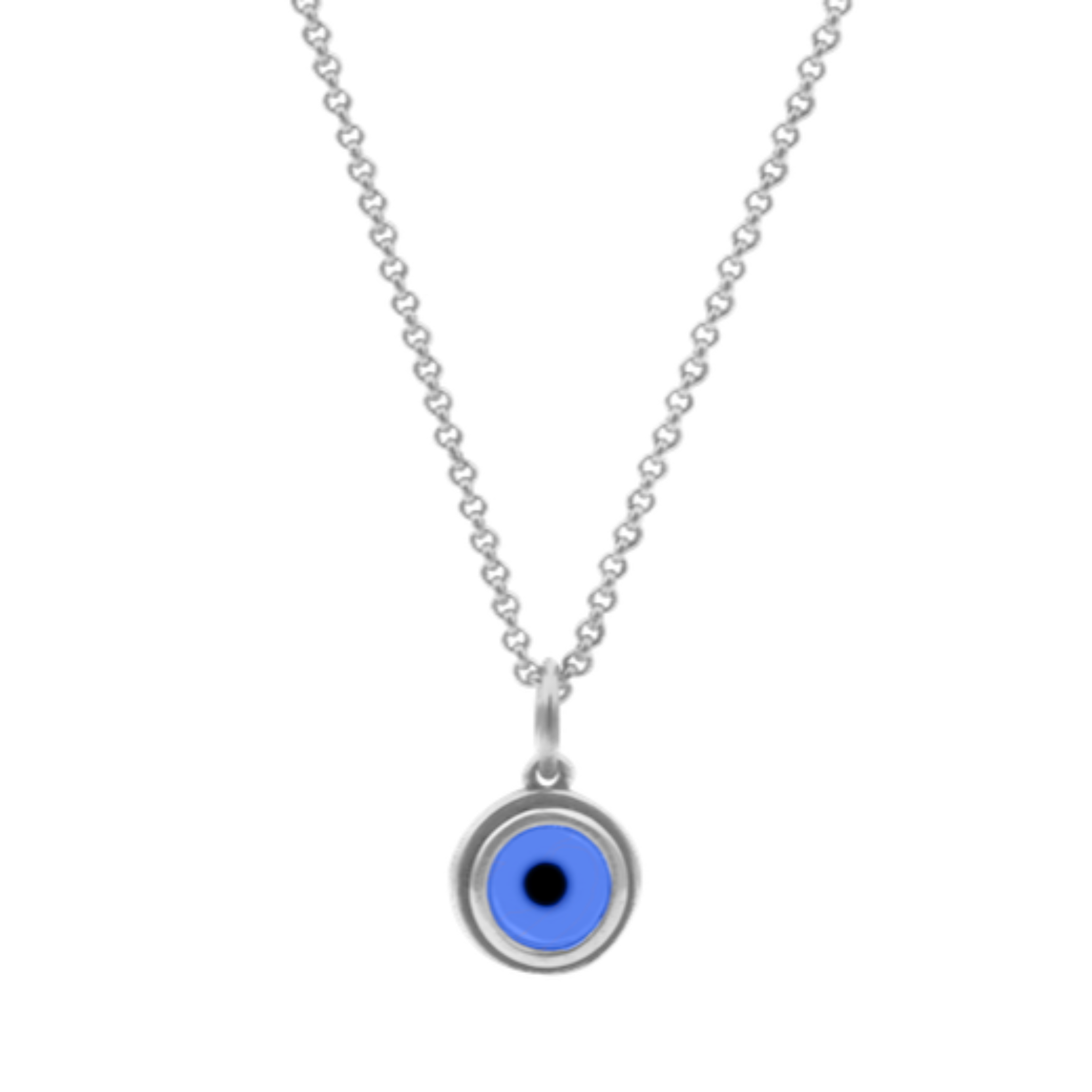 Silver Evil Eye Necklace | Boho Evil Eye Bead Necklace | KookyTwo