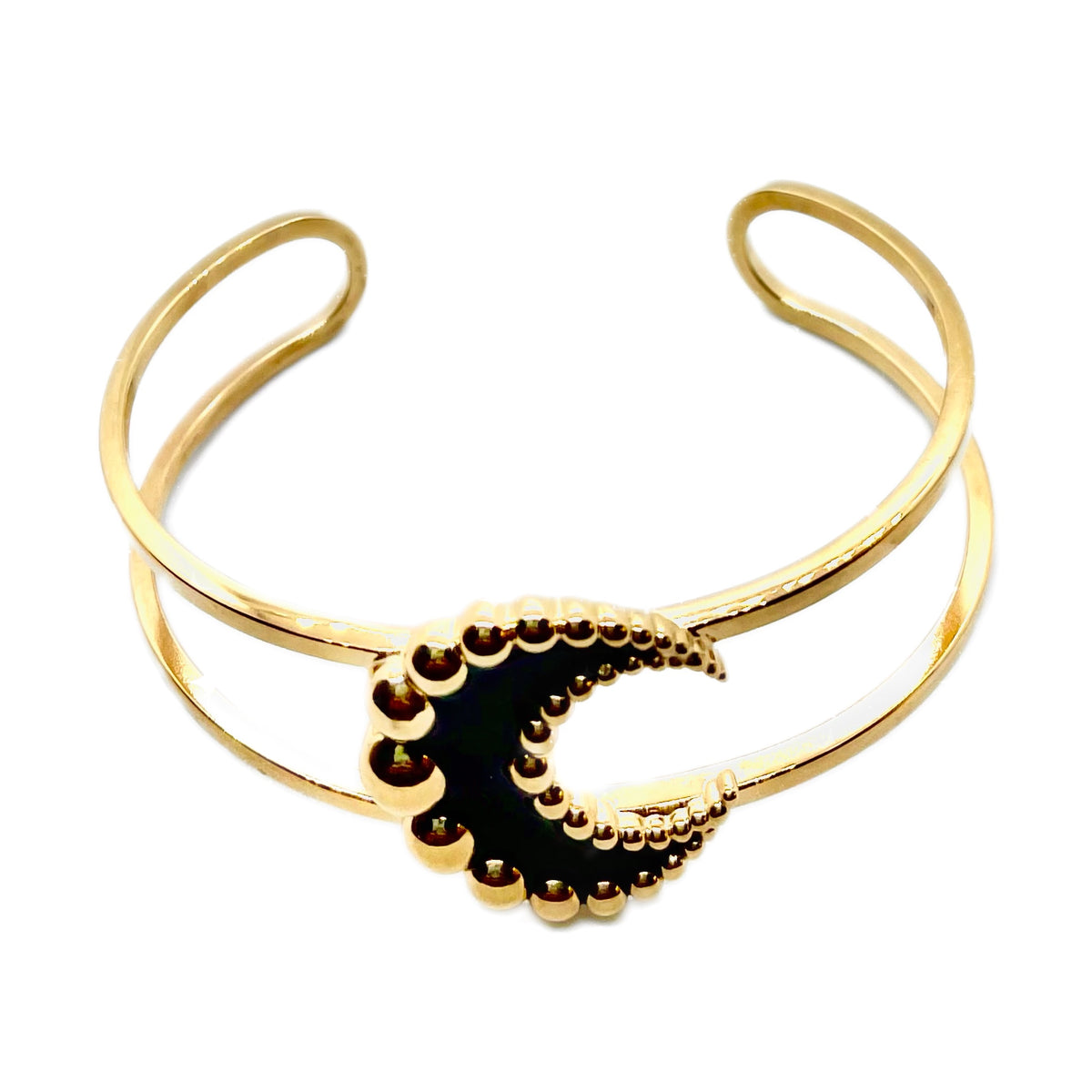 Crescent Moon Enamel Cuff