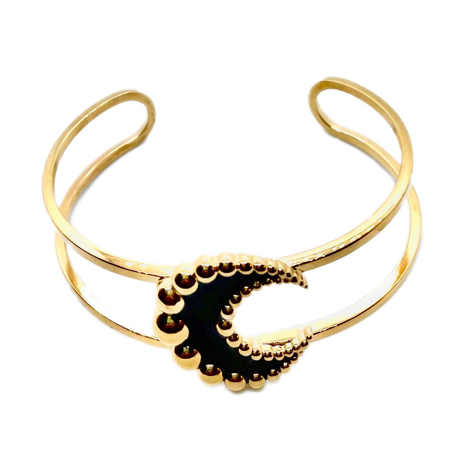 Crescent Moon Enamel Cuff