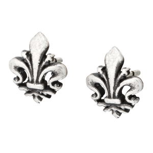 Fleur de Lis Stud Earrings Fine jewelry solid silver gold finish