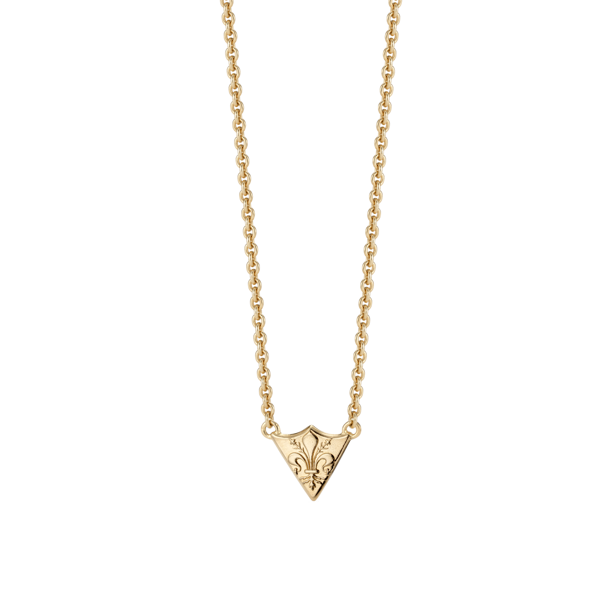 Fleur de Lis Shield Necklace