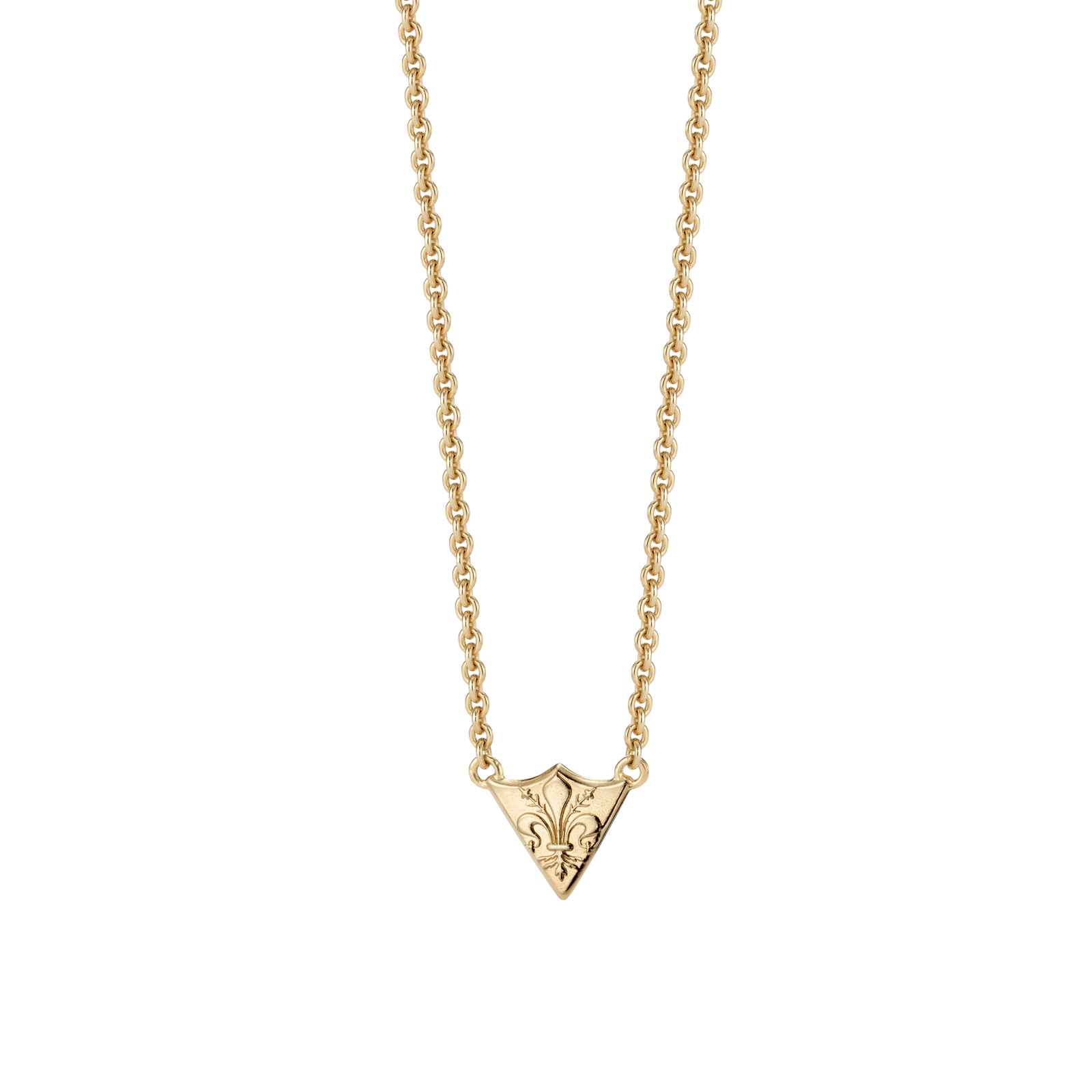 Fleur de Lis Shield Necklace