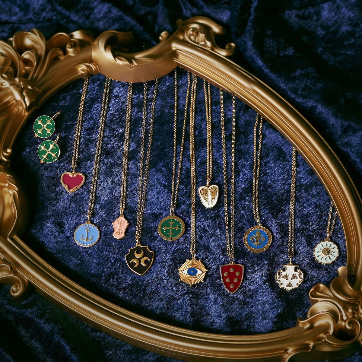 Santa Maria Novella Sun Enamel Shield Necklace