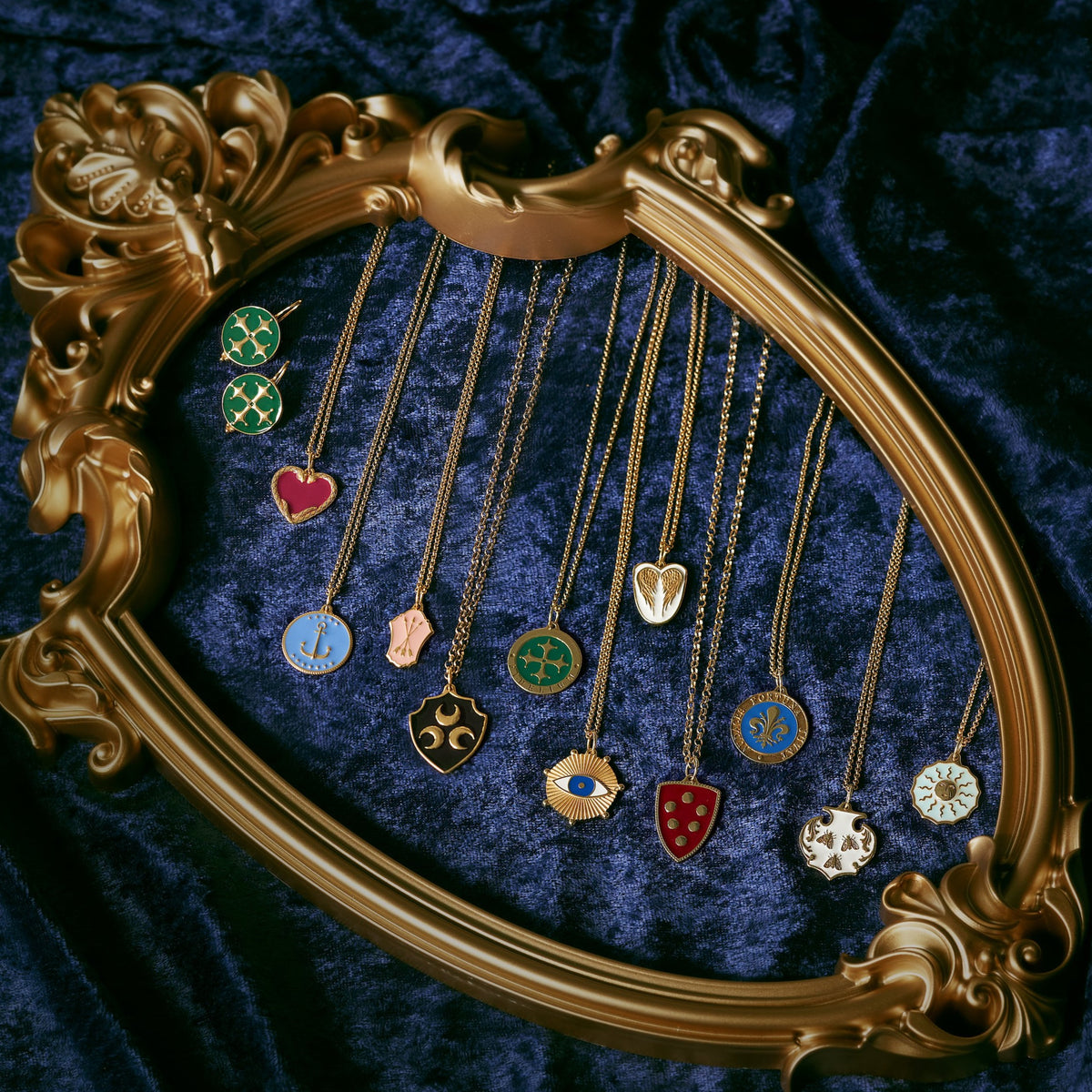 Evil Eye Enamel Medallion Necklace