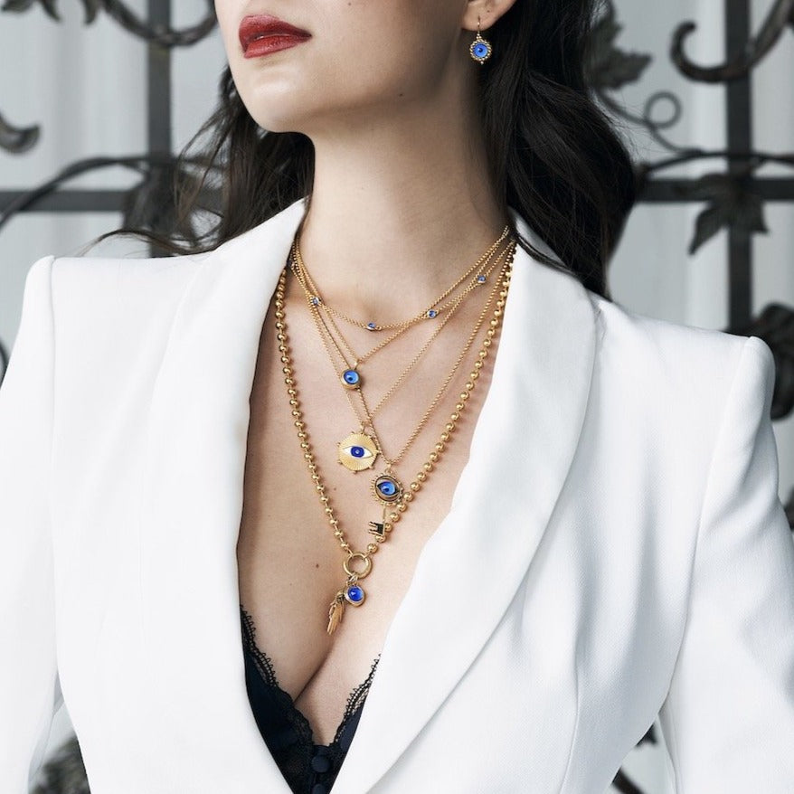 Evil Eye Enamel Medallion Charm